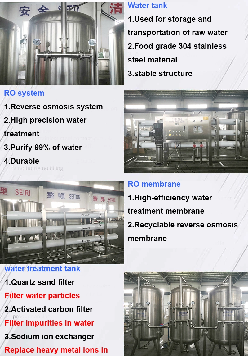 Automatic RO Mineral Pure Water Packaging Treatment Purification Filter Purifier Filling Bottling Plant Reverse Osmosis Machine System